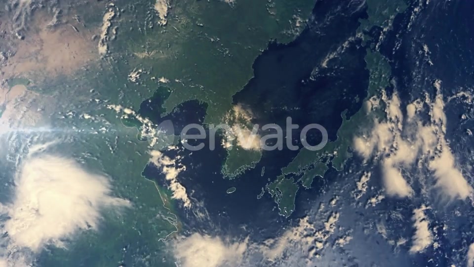 Realistic Earth Zoom Out Clouds Korea Videohive 25476432 Motion Graphics Image 5