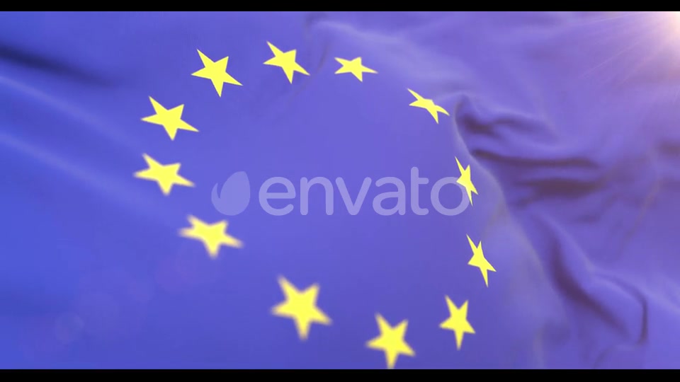 Realistic Europe Flag Close Up 4K Loop Videohive 22794505 Motion Graphics Image 7