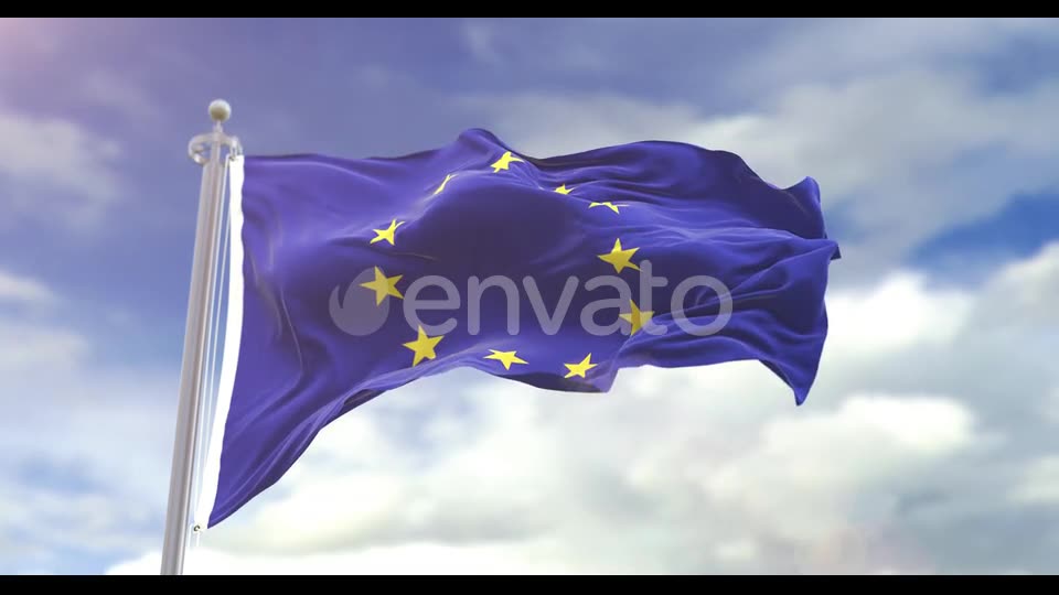 Realistic Europe Flag Slow Motion 4K Videohive 22754172 Motion Graphics Image 2