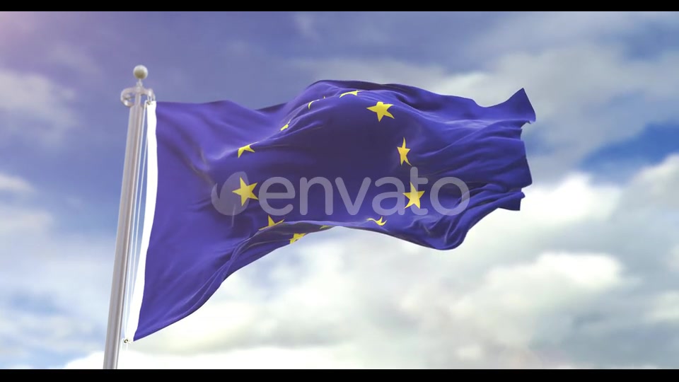 Realistic Europe Flag Slow Motion 4K Videohive 22754172 Motion Graphics Image 3