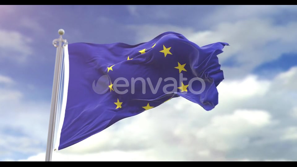 Realistic Europe Flag Slow Motion 4K Videohive 22754172 Motion Graphics Image 4