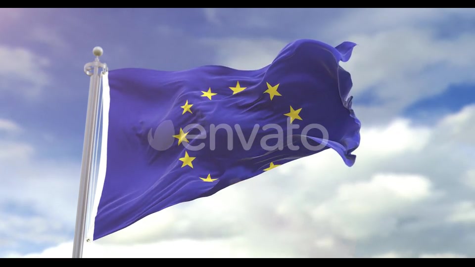 Realistic Europe Flag Slow Motion 4K Videohive 22754172 Motion Graphics Image 5