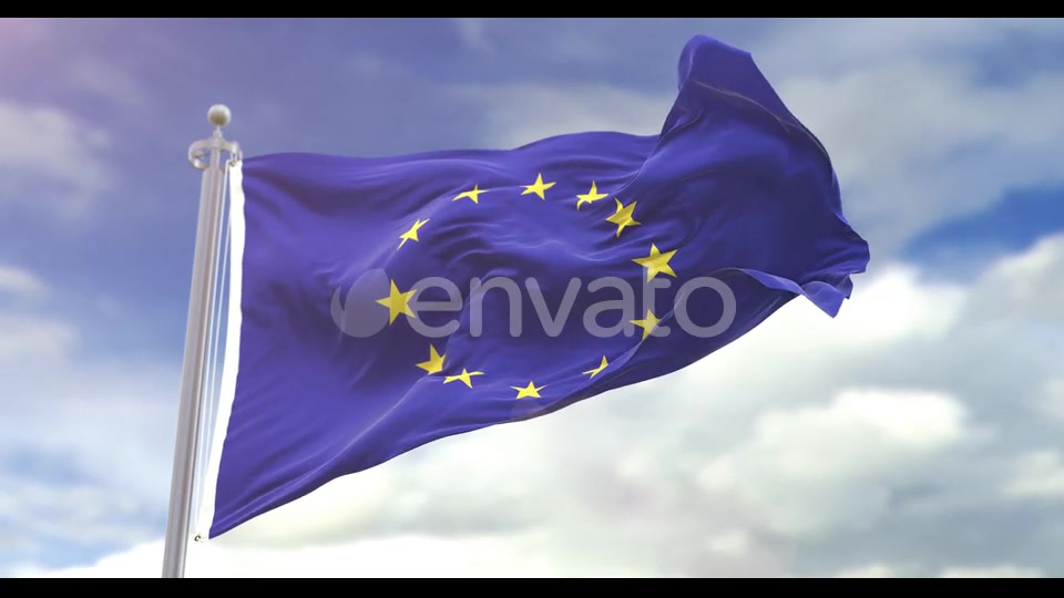 Realistic Europe Flag Slow Motion 4K Videohive 22754172 Motion Graphics Image 6