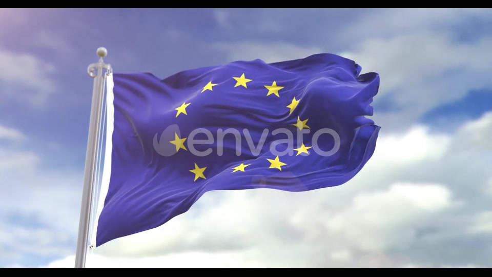 Realistic Europe Flag Slow Motion 4K Videohive 22754172 Motion Graphics Image 8