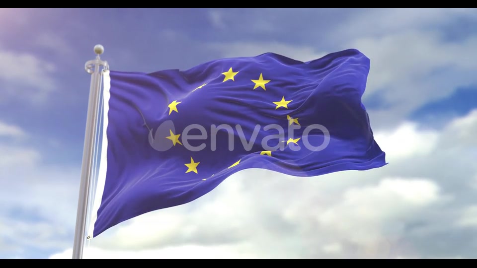 Realistic Europe Flag Slow Motion 4K Videohive 22754172 Motion Graphics Image 9