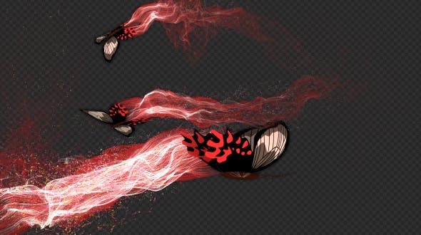 Red Brown Butterfly Gorgeous Particle Light Trailing Flying V3 HD - Videohive Download 19522360