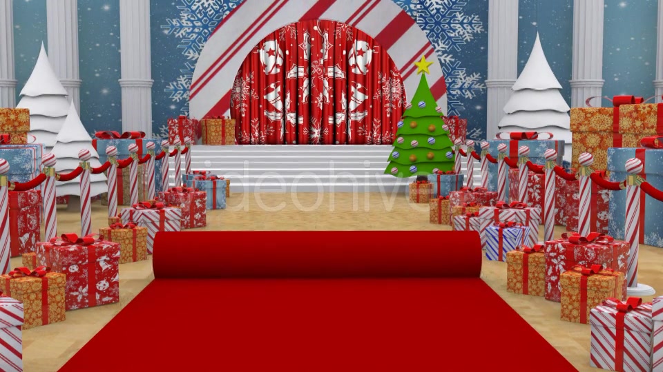 Red Carpet Christmas Curtain Open Videohive 13737991 Motion Graphics Image 2