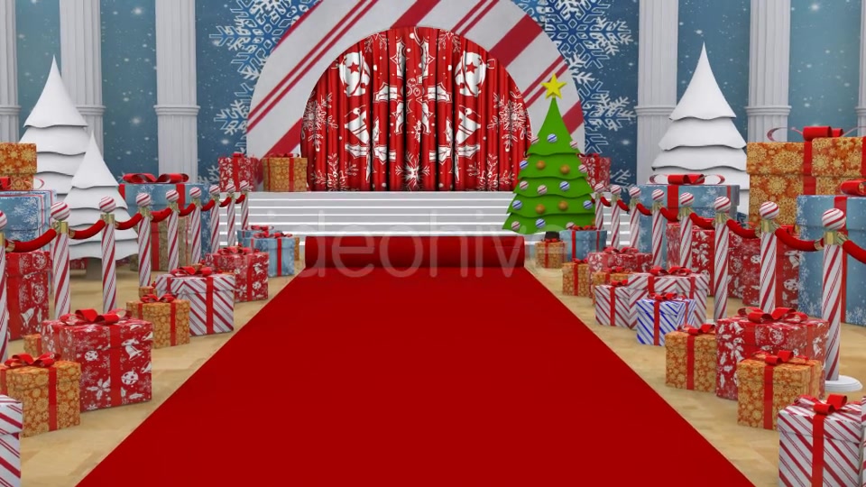 Red Carpet Christmas Curtain Open Videohive 13737991 Motion Graphics Image 3