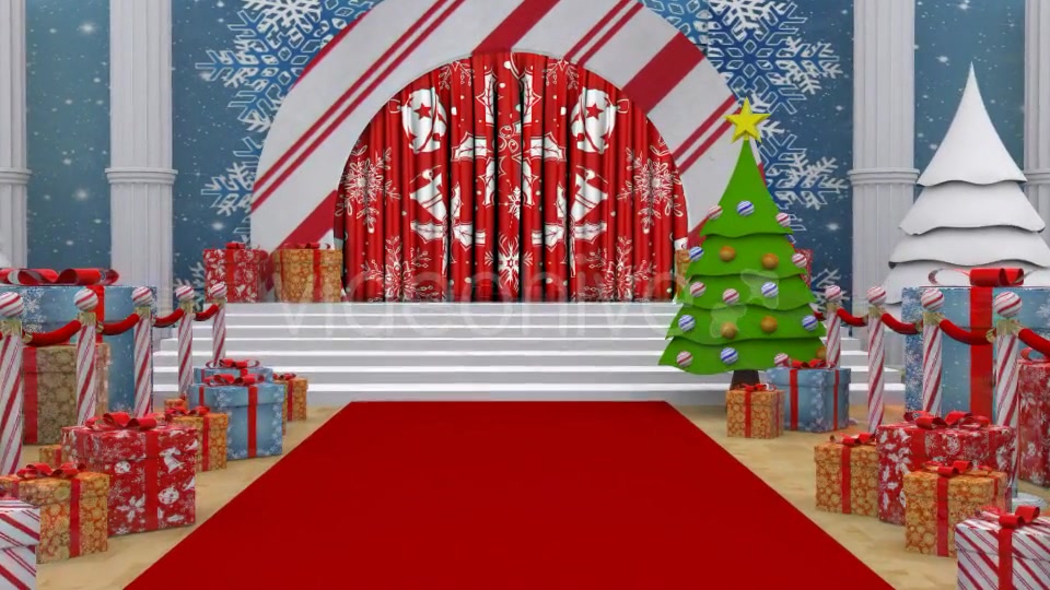Red Carpet Christmas Curtain Open Videohive 13737991 Motion Graphics Image 4