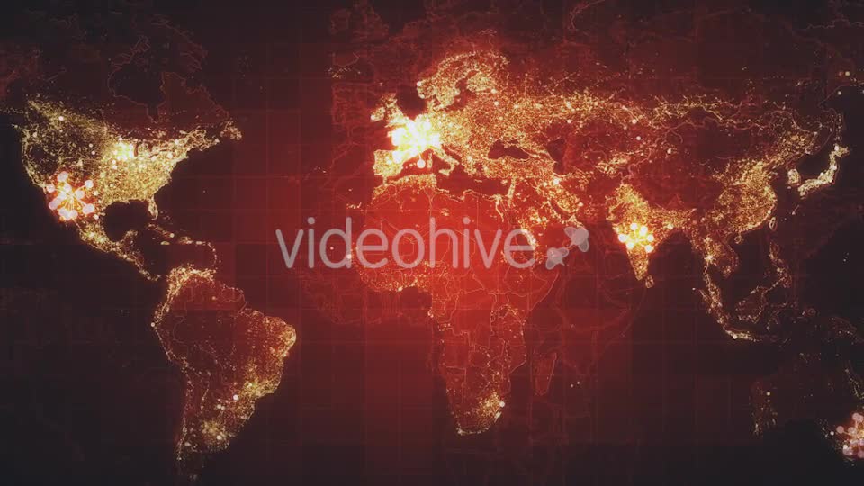 Red Global Map Network Rollback 4K Videohive 19907598 Motion Graphics Image 1