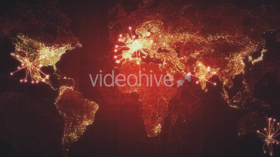 Red Global Map Network Rollback 4K Videohive 19907598 Motion Graphics Image 2