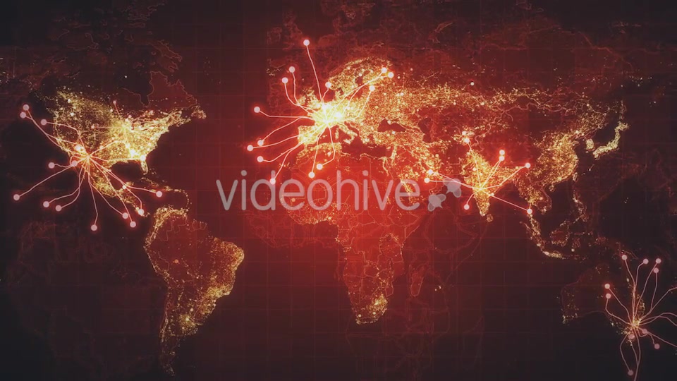 Red Global Map Network Rollback 4K Videohive 19907598 Motion Graphics Image 3