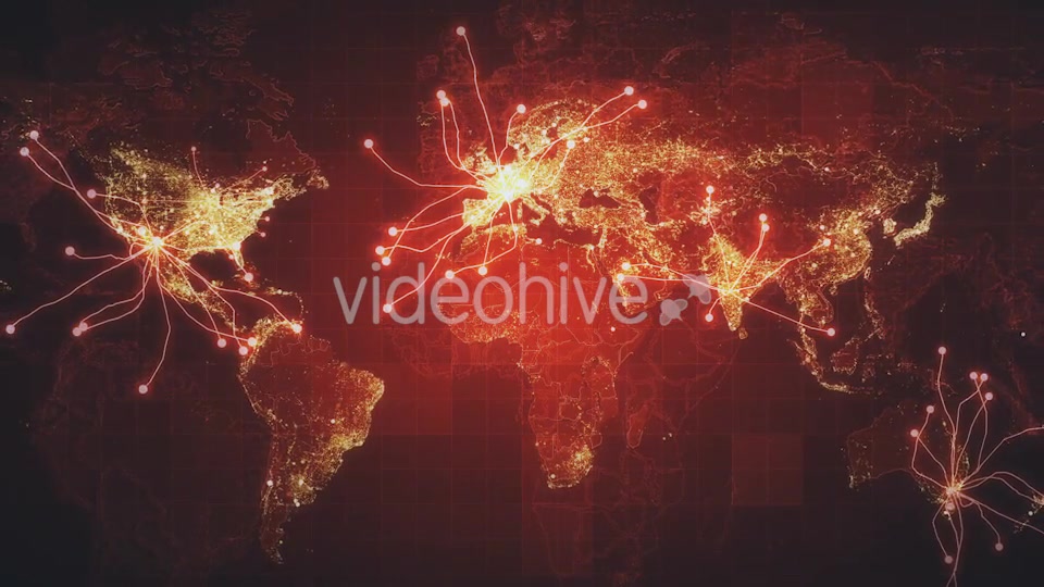 Red Global Map Network Rollback 4K Videohive 19907598 Motion Graphics Image 4