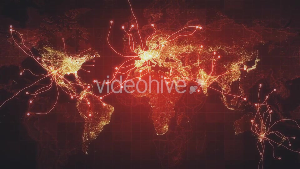 Red Global Map Network Rollback 4K Videohive 19907598 Motion Graphics Image 6