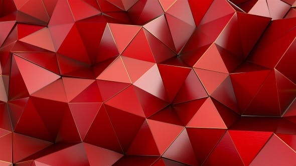 Red Polygon Waves 87 - Download 24967426 Videohive
