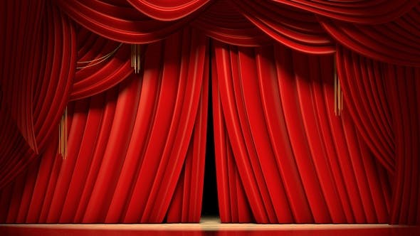 Red Stage Curtains Opening - Videohive Download 24184468