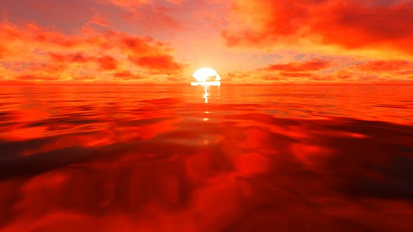 Red Sunlight Reflection On Water - 19730395 Download Videohive