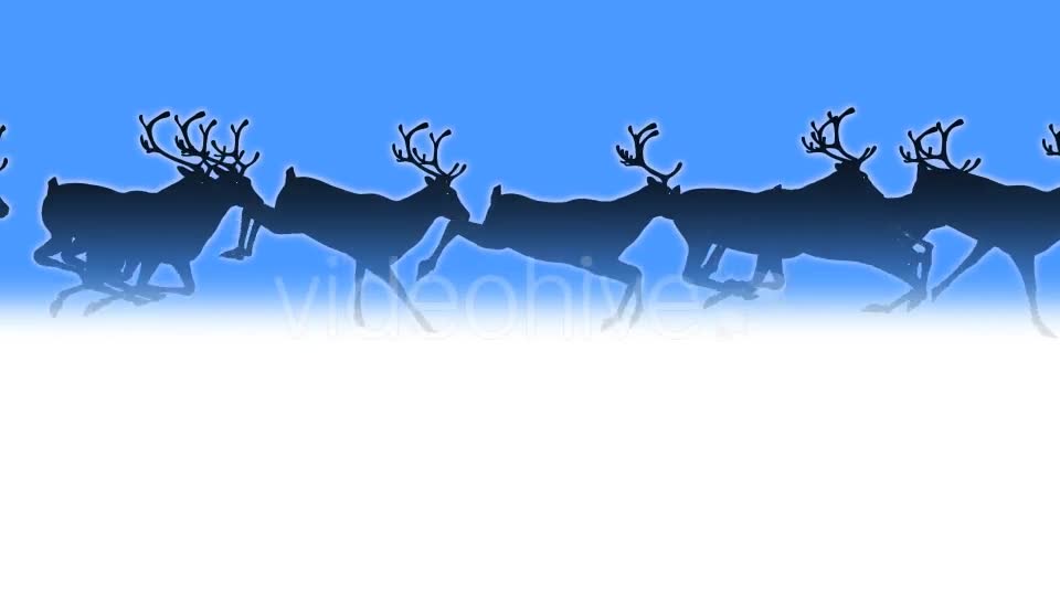 Reindeer Herd Black Silhouettes Passing Screen Videohive 18780070 Motion Graphics Image 1