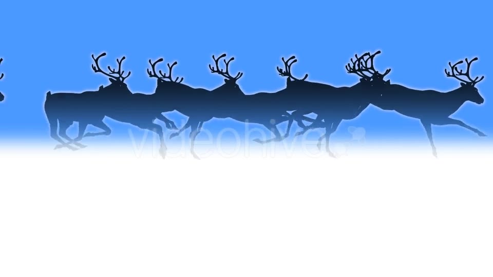 Reindeer Herd Black Silhouettes Passing Screen Videohive 18780070 Motion Graphics Image 2