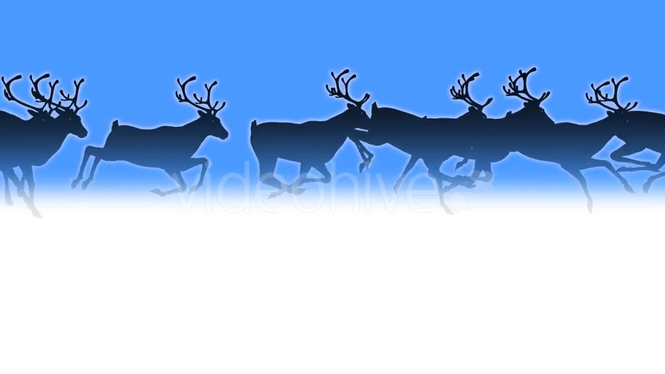 Reindeer Herd Black Silhouettes Passing Screen Videohive 18780070 Motion Graphics Image 5