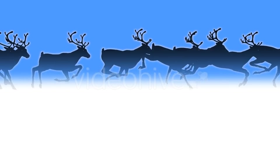 Reindeer Herd Black Silhouettes Passing Screen Videohive 18780070 Motion Graphics Image 7