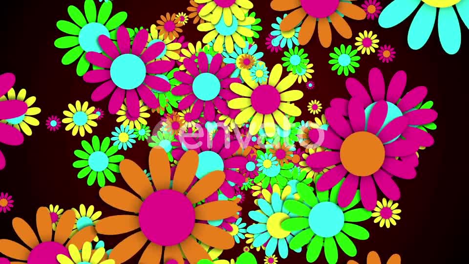 Retro Flowers 4K Videohive 22806103 Motion Graphics Image 1