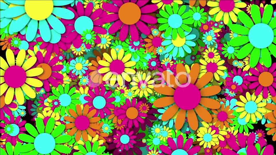 Retro Flowers 4K Videohive 22806103 Motion Graphics Image 6