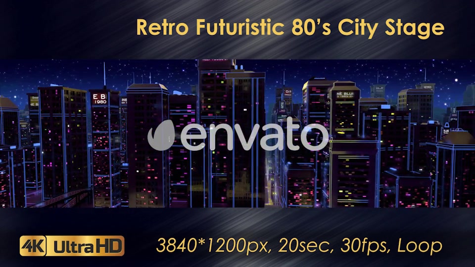 Retro Futuristic 80s City Stage Videohive 23506262 Motion Graphics Image 4