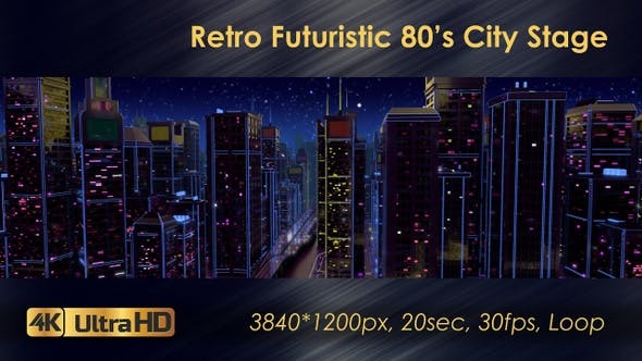 Retro Futuristic 80s City Stage - 23506262 Videohive Download