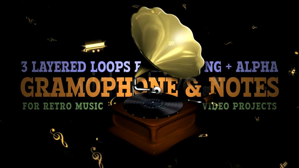 Retro Gramophone & Flying Notes Pack of 3 Videohive 5017174 Motion Graphics Image 10