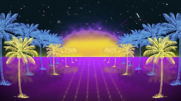 Retro Night Background - Download 24159195 Videohive