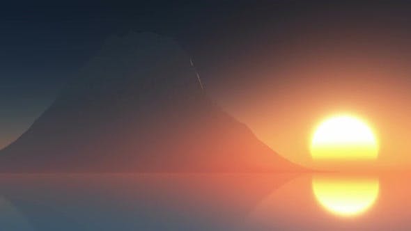 Rising Sun And Mountain At Ocean - Videohive 15784455 Download