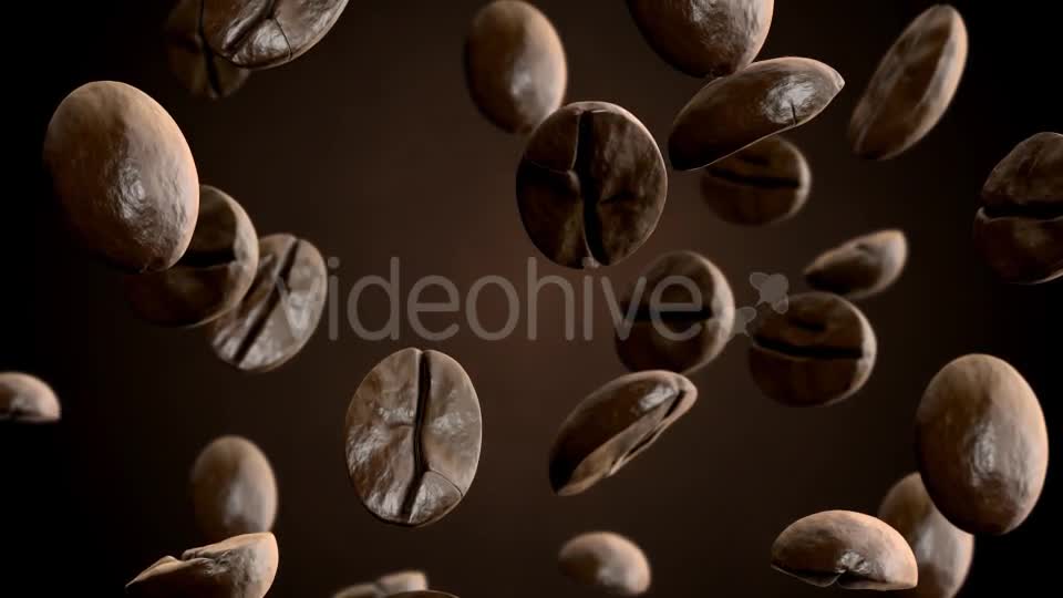 Roasted Coffee Beans Falling Down Videohive 8515465 Motion Graphics Image 1