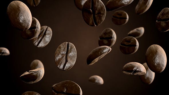 Roasted Coffee Beans Falling Down - Videohive 8515465 Download