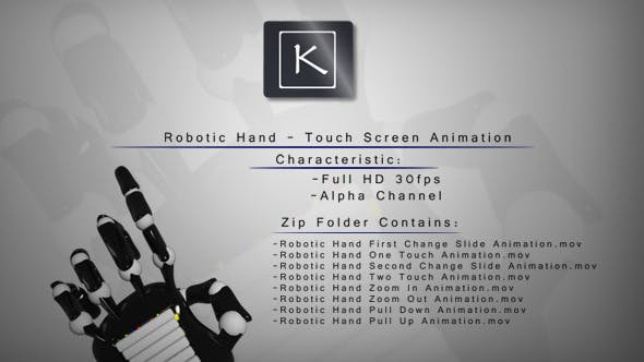 Robotic Hand Touch Screen Animation - Videohive 9325325 Download