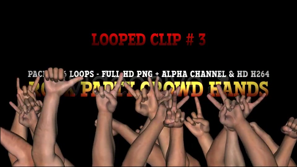 Rock Party Crowd Hands 6 VJ Loops Videohive 5132658 Motion Graphics Image 6