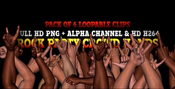 Rock Party Crowd Hands 6 VJ Loops - Videohive Download 5132658