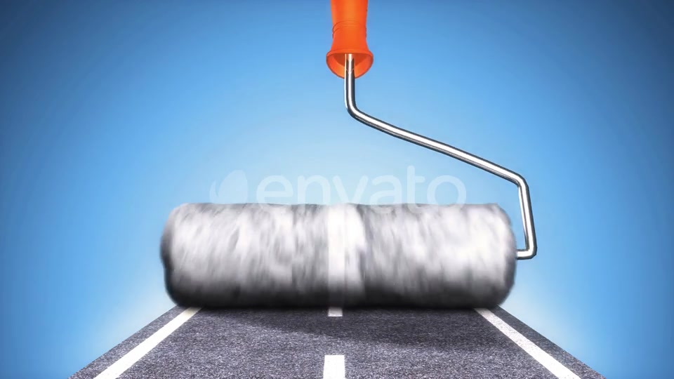 Roller Brush Painting Road Videohive 23034697 Motion Graphics Image 2