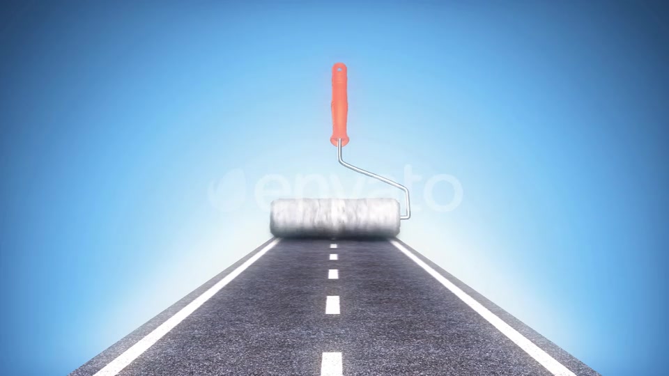 Roller Brush Painting Road Videohive 23034697 Motion Graphics Image 3