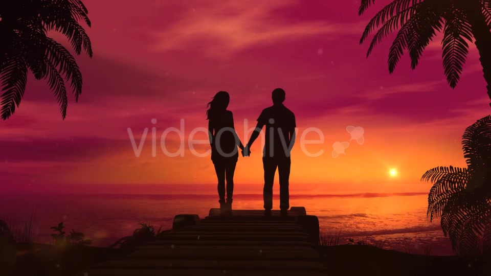 Romantic Couple Watching The Red Sunset In The Ocean Videohive 20523658 Motion Graphics Image 7