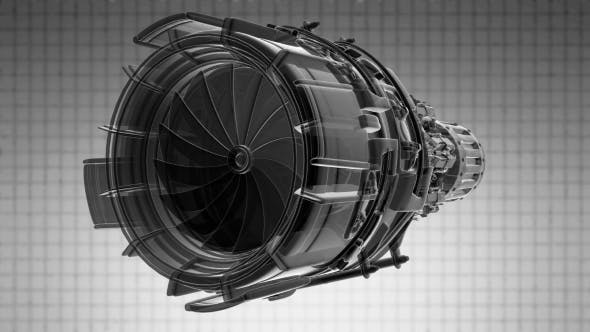Rotate Jet Engine Turbine - 19992130 Download Videohive