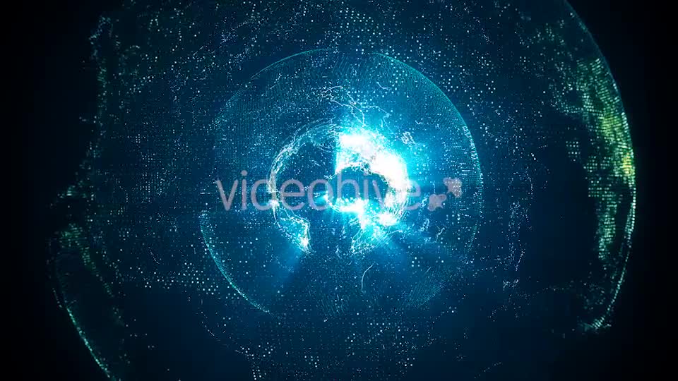 Rotating Blue Earth With Shining Core 4K Videohive 18342896 Motion Graphics Image 1