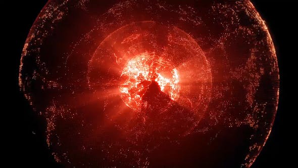 Rotating Red Earth With Shining Core - Download 18669330 Videohive