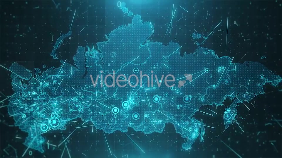 Russia Map Background Cities Connections 4K Videohive 18271353 Motion Graphics Image 3
