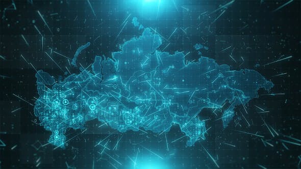 Russia Map Background Cities Connections 4K - Download 18271353 Videohive