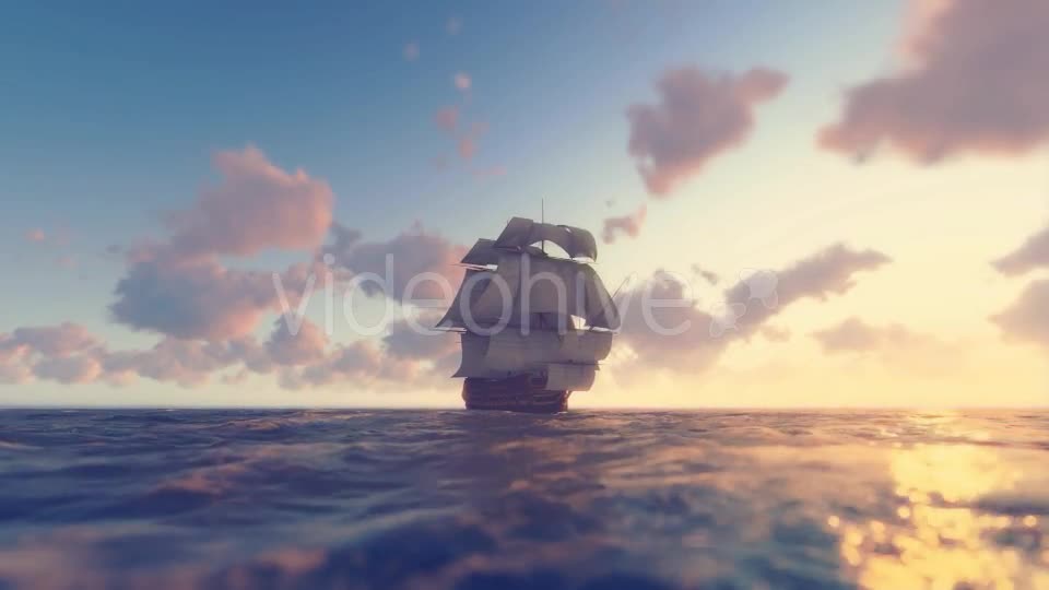 Sailing Galleon Sunset Videohive 16824487 Motion Graphics Image 1