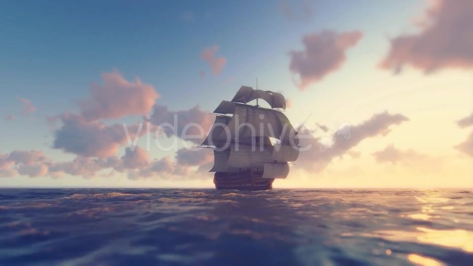 Sailing Galleon Sunset Videohive 16824487 Motion Graphics Image 2