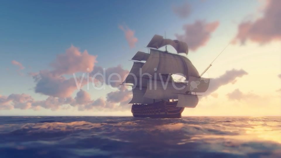 Sailing Galleon Sunset Videohive 16824487 Motion Graphics Image 3
