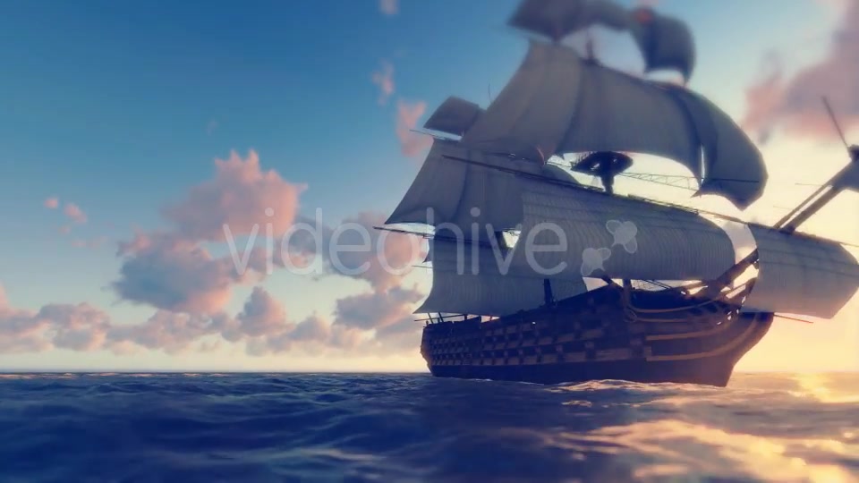 Sailing Galleon Sunset Videohive 16824487 Motion Graphics Image 4