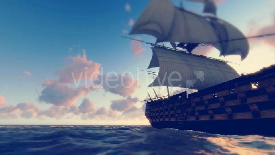 Sailing Galleon Sunset Videohive 16824487 Motion Graphics Image 5